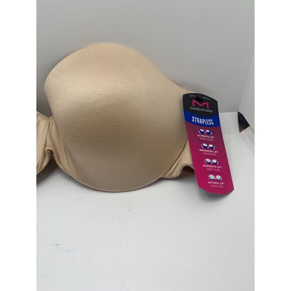 Maidenform Womens Strapless Bra With Enhanced Lift & Convertible Straps 34C - Picture 2 of 4